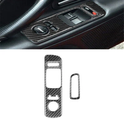 2Pcs For Honda S2000 00-09 Carbon Fiber Interior Window Lift Switch Panel Cover - Изображение 1 из 4