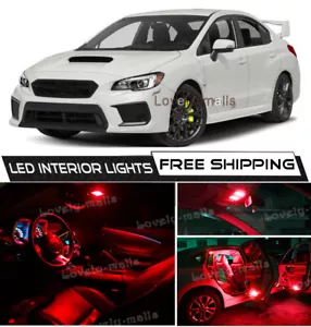 10 x RED Interior LED Lights Package Kit For 2015 - 2018 Subaru WRX STI +TOOL O5 - Picture 1 of 11