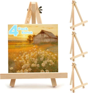 4PCS 9 Inch Wood Easels, Tripod, Painting Party Easel, Kids Student Tabletop Eas - Picture 1 of 12