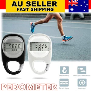Portable 3D Digital Pedometer Running Walking Step Counter With Carabiner Clip - Picture 1 of 12