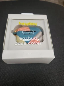 2B8 - Heyday Earbud Case Cover AirPods Green Blue Orange Striped - Picture 1 of 2