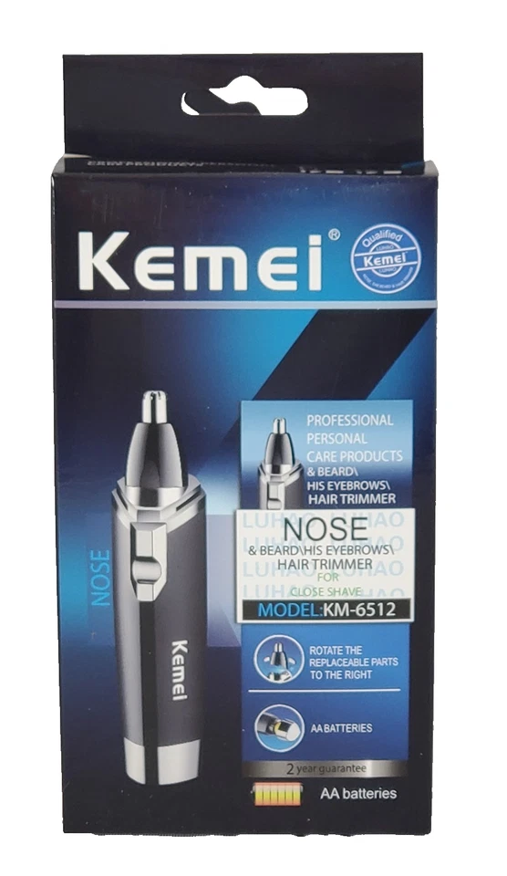 Kemei KM-6512 Nose Ear Eyebrow Hair Trimmer Clipper for Men – Battery Operated