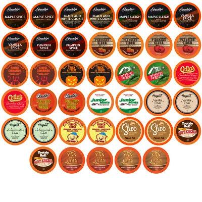 TWO RIVERS COFFEE Two Rivers Fall Flavors Single-Cup Sampler Pack, Keurig K-Cup Brewers, 40 Count