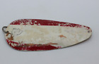 Vintage Huskie Devle Spoon Fishing Lure Copper Color Red White Striped Worn