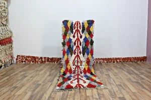 vintage berber runner rug 6.56 x 2.3 berber rug vintage handmade colorful runner - Picture 1 of 9