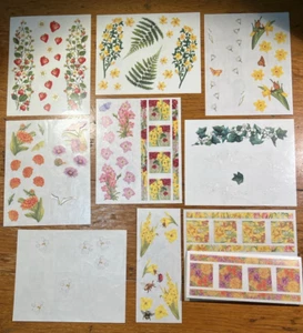 Stickers for Crafts & Scrap Books Assorted Flowers Small Stickers (C12A11) - Picture 1 of 12