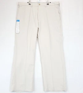 Haggar Cool 18 Pro Pants Classic Fit Expand Waistband Shirt Gripper 40x30 Cream - Picture 1 of 12