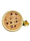 Chocolate Cookie Gold Plated Domed Lapel Pin Badge in Bag