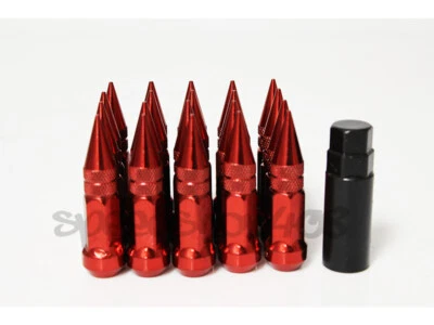 Z Racing Red L80 12X1.25mm Steel Spike Lug Nuts Close Ended Key SUB Foto 1 de 2