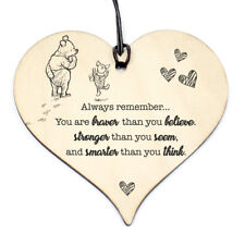 #812 WINNIE THE POO QUOTE Birthday Xmas Love Plaque Sign Friendship Wood Heart