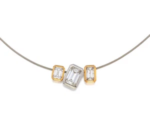 Collar de cuerda Niessing con 3 colgantes corte diamante esmeralda aprox. 1,4 quilates G - Imagen 1 de 2