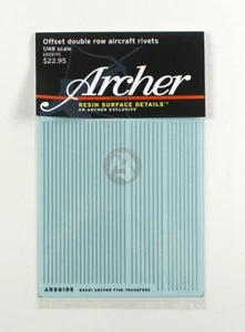 Archer 1/48 Staggered Offset Double Row Aircraft Rivets Zig-Zag (0,23mm) AR88195 - Bild 1 von 1