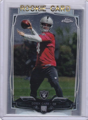 DEREK CARR ROOKIE CARD New Orleans Saints Raiders RC 2014 Topps Chrome Football - Image 1 of 2
