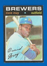 1971 Topps Baseball Card #493 Dave May Milwaukee Brewers EX-EXMT