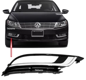RIGHT FRONT LOWER FOG GRILLE+CHROME TRIM FOR VW CC 2012-2017 - Picture 1 of 7