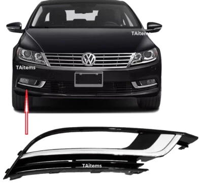 REJILLA ANTINIEBLA INFERIOR DELANTERA DERECHA + MOLDURA CROMADA PARA VW CC 2012-2017 Foto 1 de 4