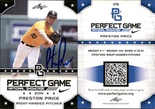 Preston Price Signed 2015 Leaf Perfect Game National Showcase #178  USA Auto AU