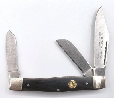 Faca de bolso PUMA GERMANY P480675 BH 3 LÂMINAS MARROM BUZINA DE BÚFALO STOCKMAN 1O4/RC - Imagem 1 de 4