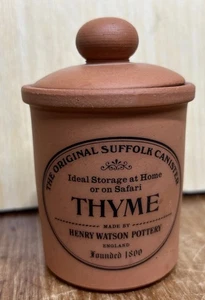 Henry Watson Pottery Original Suffolk Herb Spice Jar Thyme @DAMAGED@SEE PHOTOS@ - Picture 1 of 6