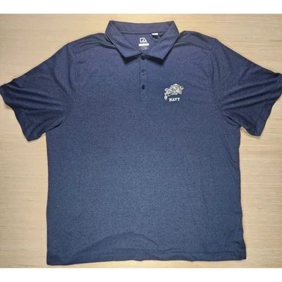 Navy Midshipmen Mens Polo Size 3XL Cutter Buck Sun Protection 50+ Dry Tec - Image 1 of 4