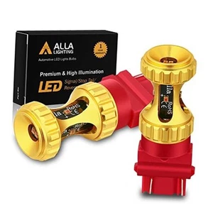 T25 3156 3157 LED Red Bulbs, Super Bright 3000lms Turn Signal, Stop Pure Red - Picture 1 of 7