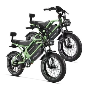 Happyrun 2000W Peak Dual Battery-Motorcycle 20" 2 Seat E Bike 36MPH e-bike - Picture 1 of 6