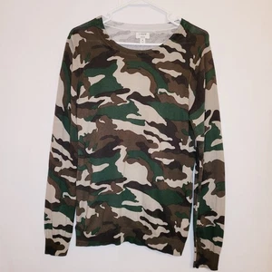 J.Crew Teddie Green Camo Print Langarm Pullover Gr. M Preppy Heritage  - Bild 1 von 8