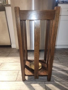 Antique Mission Oak Arts & Crafts Umbrella Stand/ Cane Holder Roycroft Style - Picture 1 of 8