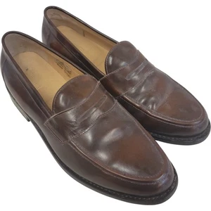 Samuel Windsor Handmade Brown Leather Slip On Loafers UK 10 - Picture 1 of 10