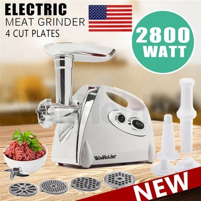 Molinillo de carne eléctrico de 2800 vatios máquina para hacer salchichas de alta resistencia placas de acero Foto 1 de 4