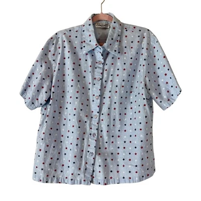 Top New Direction Patriótico Abotonado Estrellas Lunares Para Mujer 2X Rojo Blanco Azul Foto 1 de 4