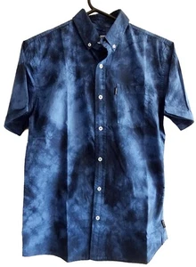 Rip Curl Mens S ISLAND SHORT SLEEVE Cotton Casual Shirts New - Blue Rrp $69.99 - Picture 1 of 4
