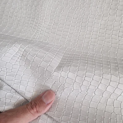 Crocodile Printed Cow leather; Cowhide Leather Sheets, Alligator embossed - Image 1 of 4