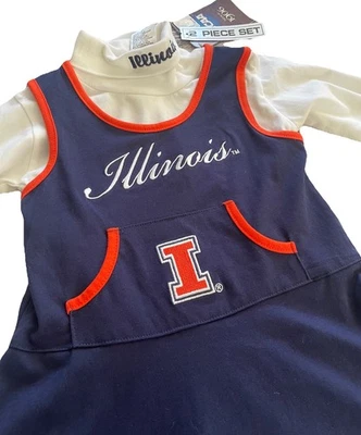 Camiseta e blusa U of I ILLINOIS Fighting Illini 4T feminina líder de torcida nova com etiquetas  - Imagem 1 de 4