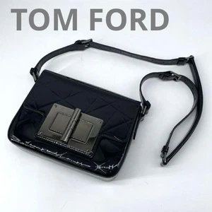 Bolso de Hombro Tom Ford Turnlock Charol Negro Para Mujer USADO DE JAPÓN - Imagen 1 de 19