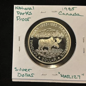 1985 Canada Silver Dollar National Parks “mar127” Canadian $1 Moose - Picture 1 of 24
