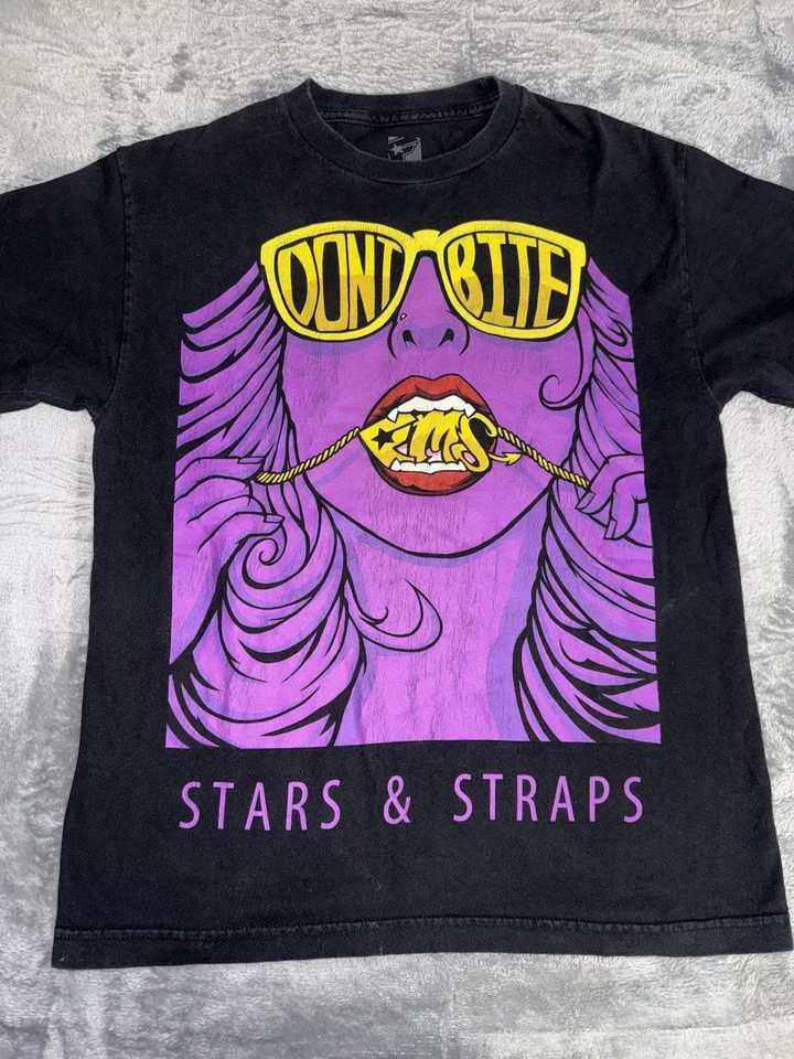 Vintage Famous Stars and Straps T-Shirt Mens Size Medium Black Don’t Bite FMS  - image 1 of 4