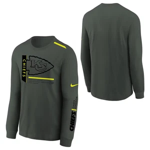 NEW Kansas City Chiefs Nike VOLT Long Sleeve Dri Fit Cotton T-Shirt - Mens S - Picture 1 of 7