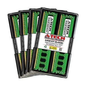 A-Tech 64GB Kit (8x8GB) DDR4 2133MHz PC4-17000 ECC RDIMM 1Rx4 1.2V Single Ran... - Picture 1 of 6
