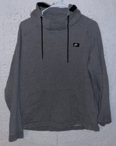 Nike Gray Hoodie Sweatshirt Women’s Large Swoosh - Picture 1 of 7