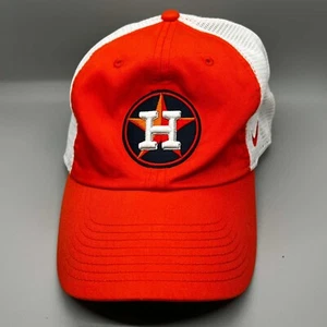 MLB Houston ASTROS- NIKE Heritage86 Mens Orange Trucker Strapback Baseball Hat - Picture 1 of 10