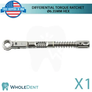 Dental T0rque Ratchet Wrench Ø6.35mm Hex Driver Fixture Installation Tool - Picture 1 of 3