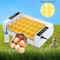 LED Light 24 Egg Incubator Hatcher Automatic Turning Temperature Control US Plug