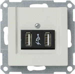 Merten MEG43660000 Estación De Carga USB Cargador + SYSTEM-M Blanco Polar Tapa - Imagen 1 de 2