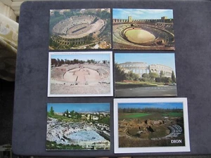 6 Postcards of Ancient Amphitheatres, Pula, Arles, Pozzuoli, Athens, Dion Merida - Picture 1 of 5