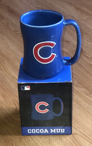 NEW MLB Chicago Cubs Baseball Coffee Mug Cup Blue Logo Sportscrate Cover