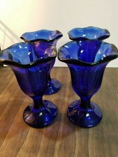 Cobalt Blue Dessert Parfait Ice Cream Sundays Glassware (4)