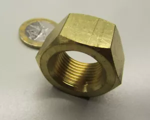 Brass Hex Nut,RH 3/4"-16 x 41/64" Height - 3 Pcs - Picture 1 of 2