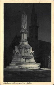 Bozen Bolzano Südtirol Italien s/w AK 1930 gelaufen Monumento a Walter Denkmal - Picture 1 of 2