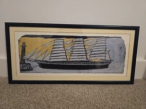 Alfred Wallis ( Three Master In Full Sail Near A Lighthouse Archival Art Print ) - Picture 1 of 15